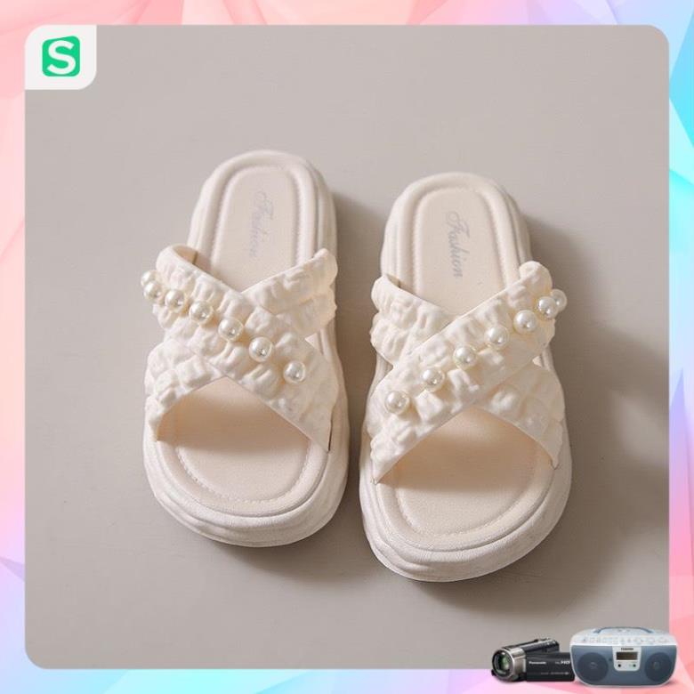 Dép nữ đính hạt quai chéo màu patsel siêu đẹp