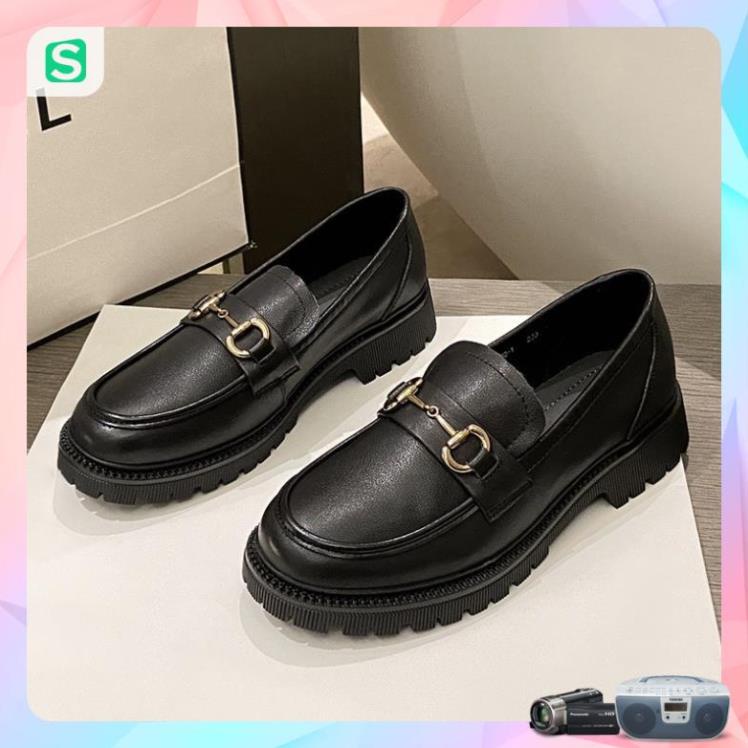 Giầy búp bê nữ da mềm quai xích đôn đế cao 4cm, giày nữ đi học ULZZANG SHOES phong cách hàn quốc