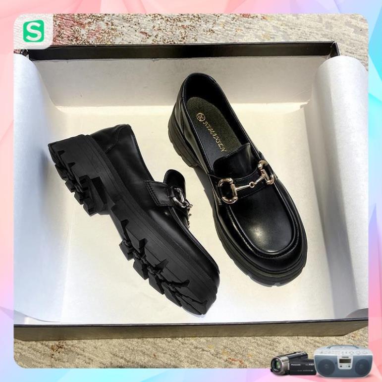 Giầy búp bê nữ da mềm quai xích đôn đế cao 4cm, giày nữ đi học ULZZANG SHOES phong cách hàn quốc