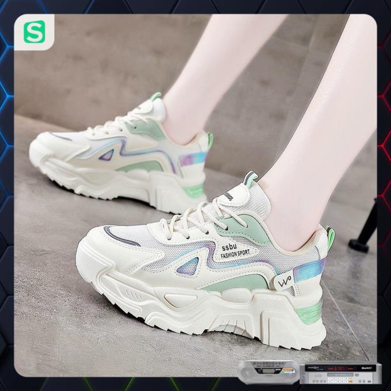 Giày Thể Thao Nữ Màu Trắng Đế Cao 5cm Kiểu Dáng Năng Động Trẻ Trung,Giày Nữ Mẫu Mới Êm Chân Thoáng Khí