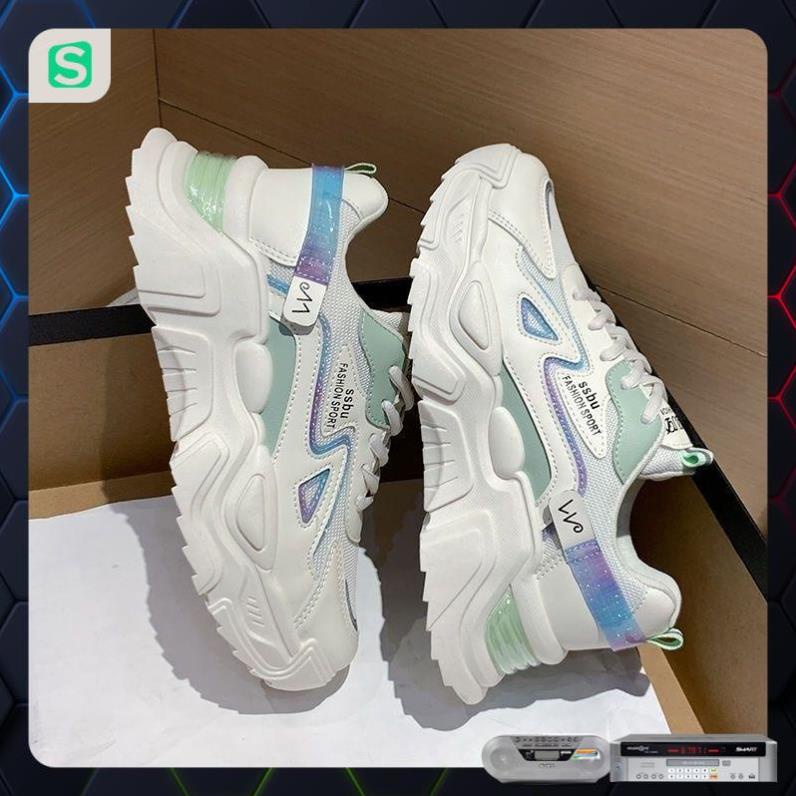 Giày Thể Thao Nữ Màu Trắng Đế Cao 5cm Kiểu Dáng Năng Động Trẻ Trung,Giày Nữ Mẫu Mới Êm Chân Thoáng Khí