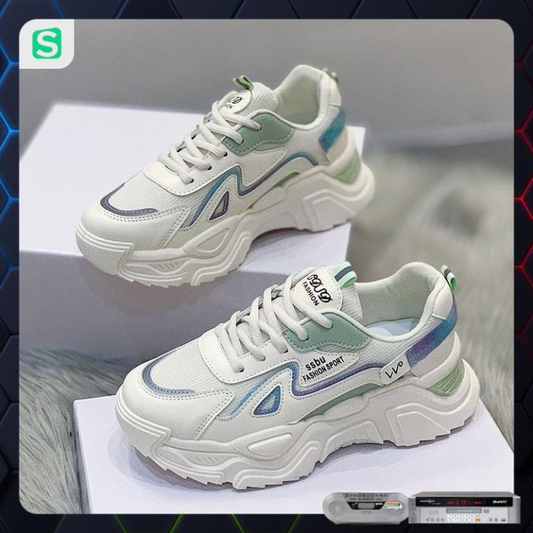 Giày Thể Thao Nữ Màu Trắng Đế Cao 5cm Kiểu Dáng Năng Động Trẻ Trung,Giày Nữ Mẫu Mới Êm Chân Thoáng Khí