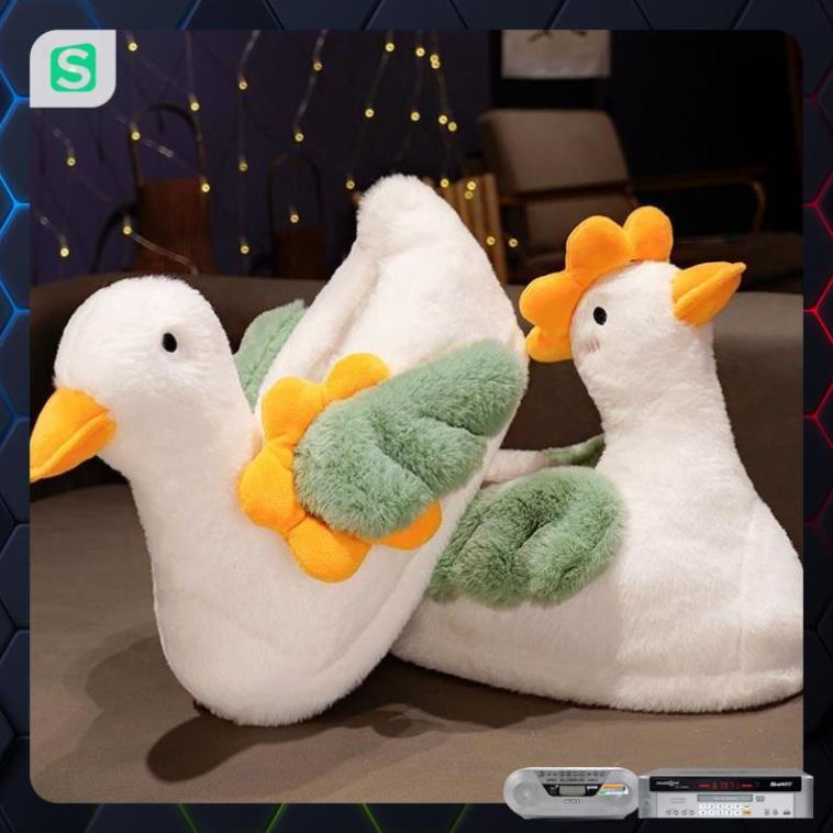HOT HOT! Dép Bông Mang Trong Nhà Siêu Ấm Hình Chú Vịt Cute Dành Cho Nam Nữ 2022