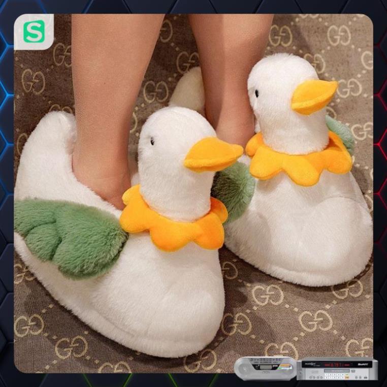 HOT HOT! Dép Bông Mang Trong Nhà Siêu Ấm Hình Chú Vịt Cute Dành Cho Nam Nữ 2022
