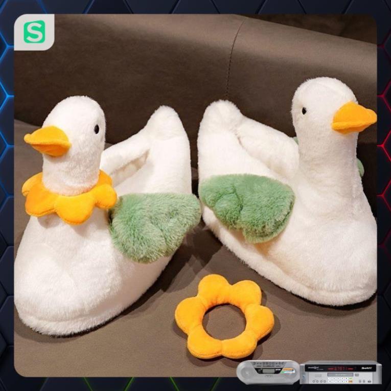 HOT HOT! Dép Bông Mang Trong Nhà Siêu Ấm Hình Chú Vịt Cute Dành Cho Nam Nữ 2022