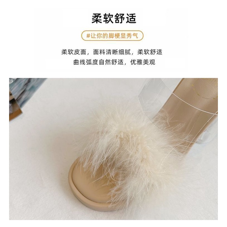 Dép Cao Gót Pha Lê Mỏng Mùa Hè 2023 Đế Phẳng Gót Dày Chống Nước Phong Cách Mới Cho Nữ