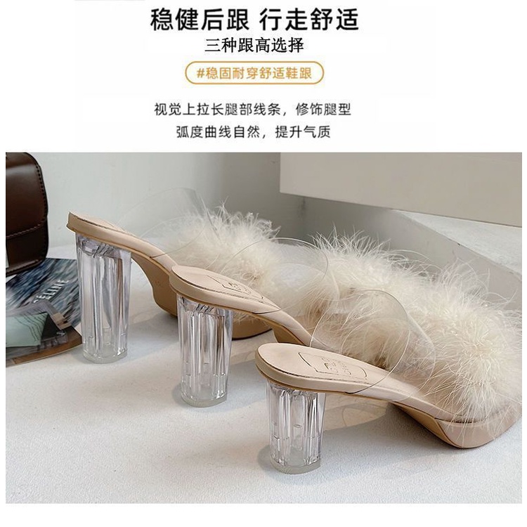 Dép Cao Gót Pha Lê Mỏng Mùa Hè 2023 Đế Phẳng Gót Dày Chống Nước Phong Cách Mới Cho Nữ