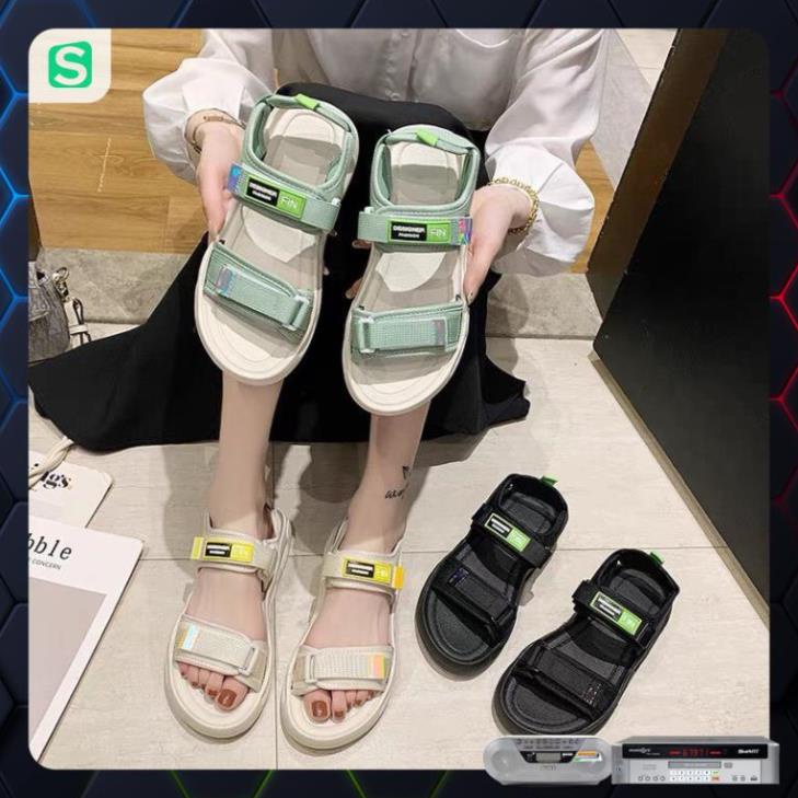 Sandal Nữ Quai Dán FIN Hàn Quốc Quai 3 Màu Hot Trend