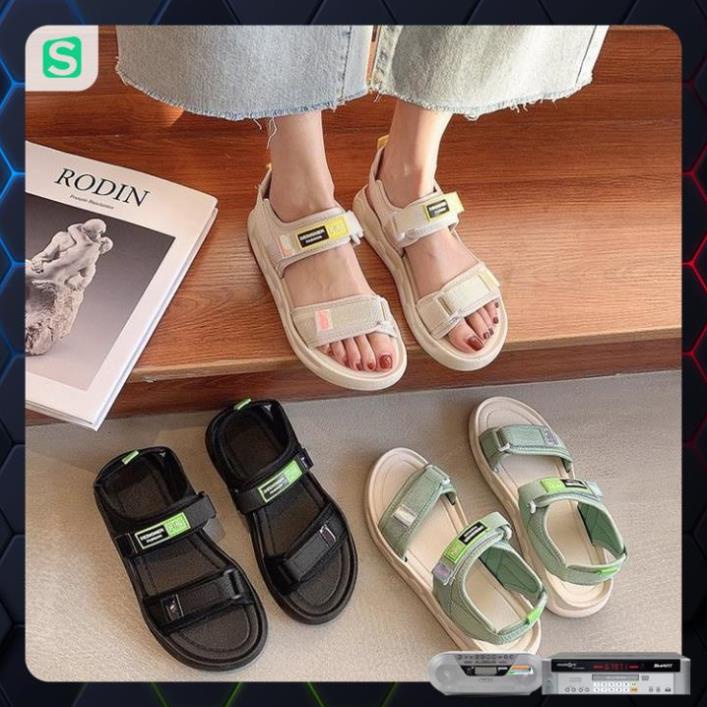 Sandal Nữ Quai Dán FIN Hàn Quốc Quai 3 Màu Hot Trend