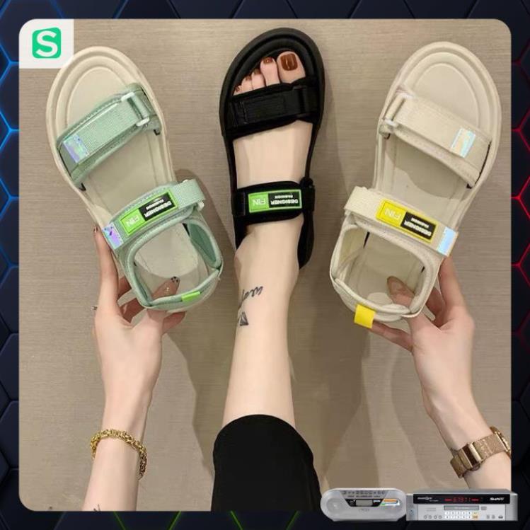 Sandal Nữ Quai Dán FIN Hàn Quốc Quai 3 Màu Hot Trend