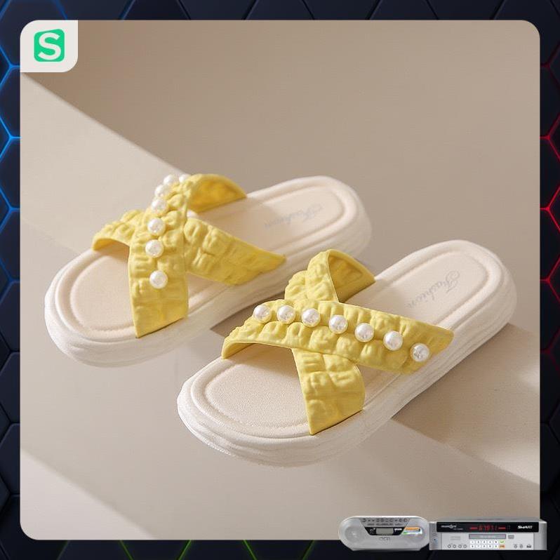 Dép nữ đính hạt quai chéo màu patsel siêu đẹp