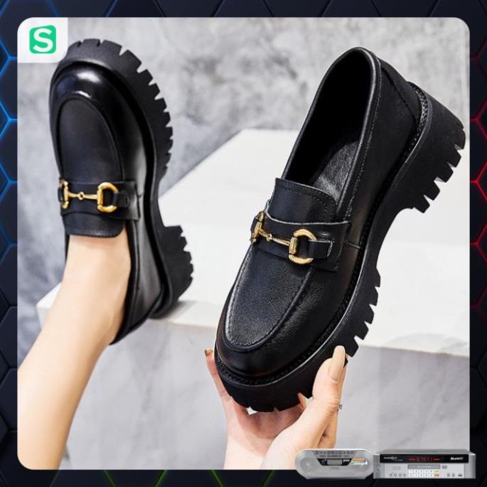 Giầy búp bê nữ da mềm quai xích đôn đế cao 4cm, giày nữ đi học ULZZANG SHOES phong cách hàn quốc