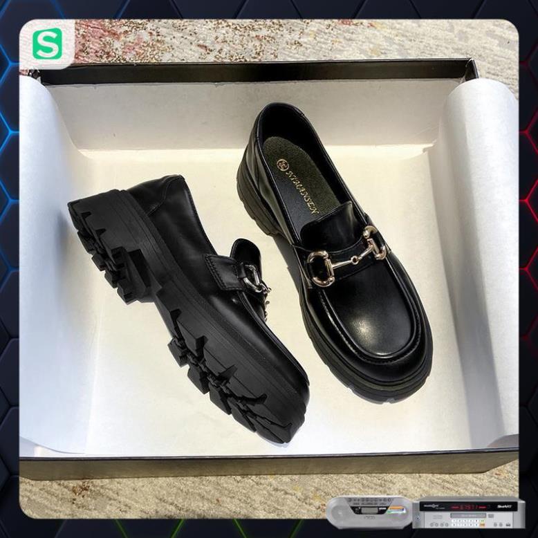 Giầy búp bê nữ da mềm quai xích đôn đế cao 4cm, giày nữ đi học ULZZANG SHOES phong cách hàn quốc