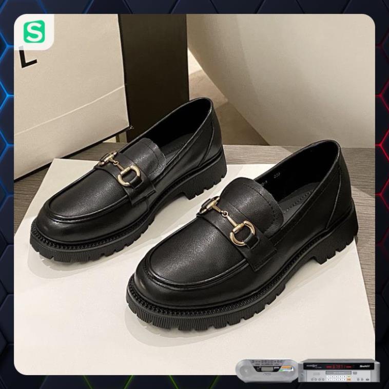 Giầy búp bê nữ da mềm quai xích đôn đế cao 4cm, giày nữ đi học ULZZANG SHOES phong cách hàn quốc