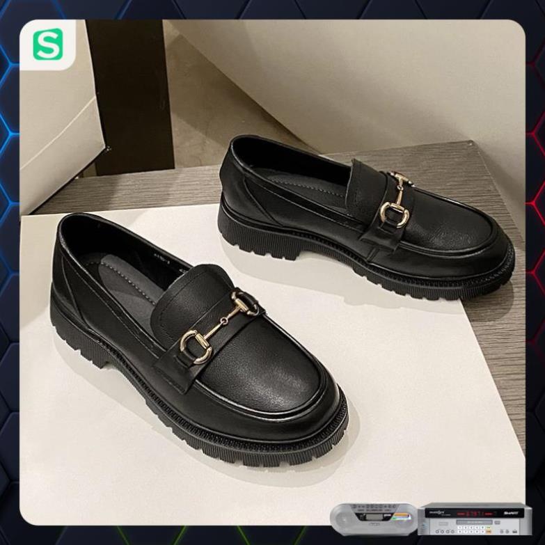 Giầy búp bê nữ da mềm quai xích đôn đế cao 4cm, giày nữ đi học ULZZANG SHOES phong cách hàn quốc