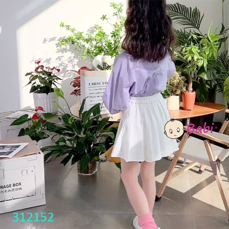 Chân Váy Bé Gái Xếp Ly Màu Trơn Đơn Giản Sành Điệu phong Cách Hàn Quốc size  đại 30kg-42kg