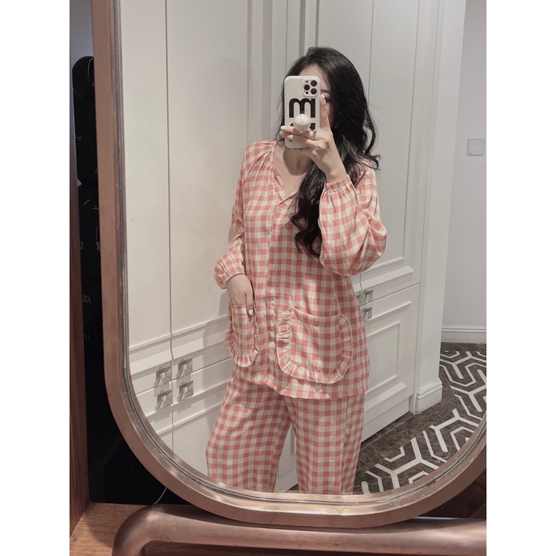 BỘ NGỦ PIZAMA CARO 2 MÀU NEW