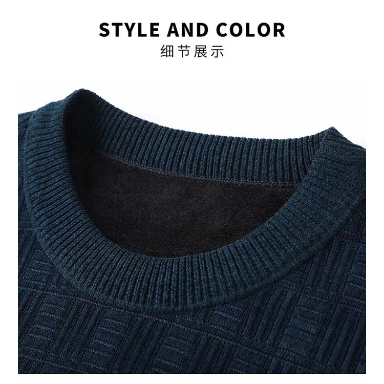 Áo sweater Một Mảnh Lót Lông Cừu Dày Dặn Giữ Ấm Mùa Thu Đông Phong Cách Mới Cho Nam