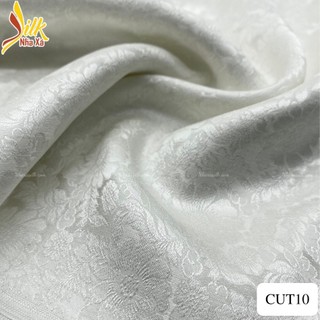 Lụa hoa màu trắng nhaxasilk 100% tơ tằm - cut10