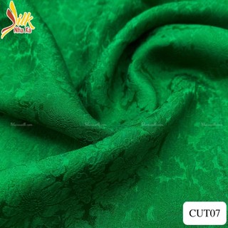 Lụa hoa cúc màu xanh két nhaxasilk 100% tơ tằm - cut07