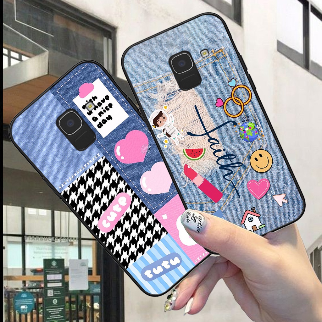 Ốp Lưng Samsung J6 2018 , J6 Plus , J8 , J6+ in hình vải bò , đan len mùa đông ấm áp mẫu mới