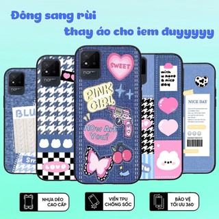 Ốp Lưng Realme Narzo 50i , narzo 50a prime , norza 30a in hình vải bò , đan len mùa đông ấm áp mẫu mới