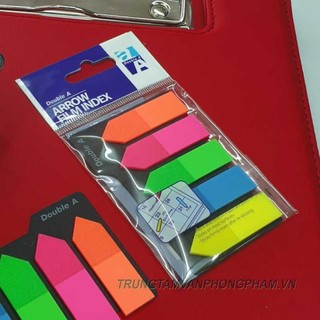 Giấy ghi chú note nhựa 5 màu neon mũi tên Double A