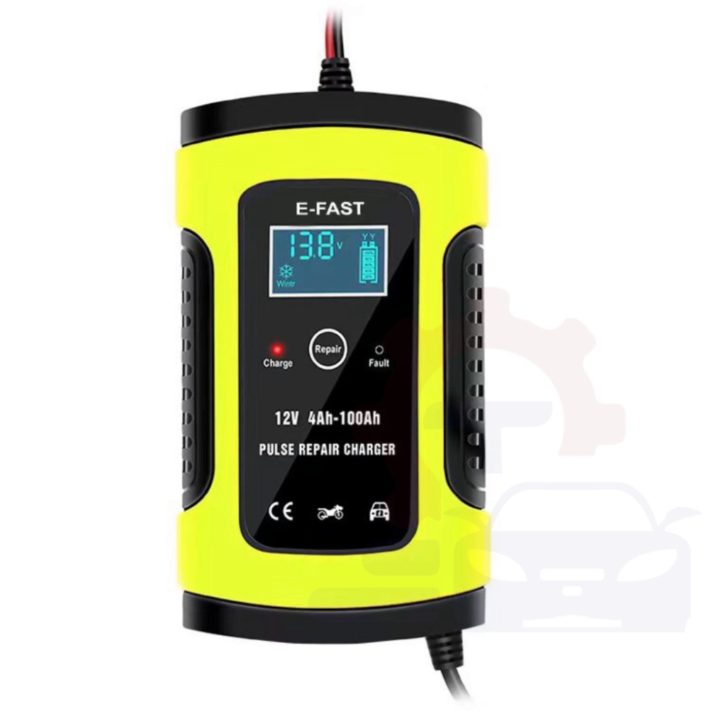 Bộ sạc bình acquy 12V 4ah -100ah, sạc bình acquy xe máy ô tô thông minh tự động ngắt khi đầy