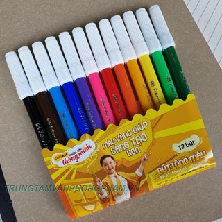 Vỉ bút lông thiên long 12 màu fp-01