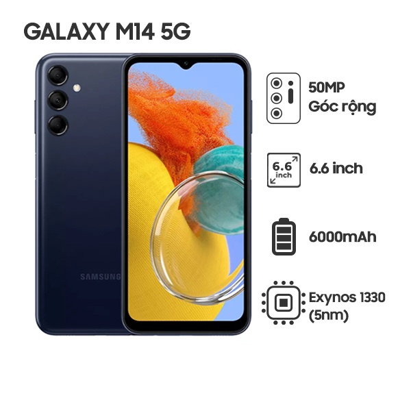 Điện Thoại Samsung Galaxy M14 5G 4G/5G/64GB/128GB Chính Hãng - Bảo Hành Điện Tử 12 Tháng