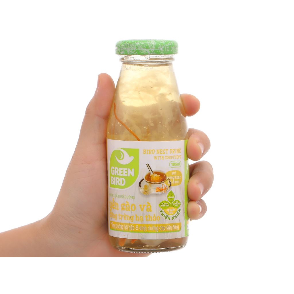 Yến Sào Đông Trùng Hạ Thảo Green Bird 185ml x 6 Chai