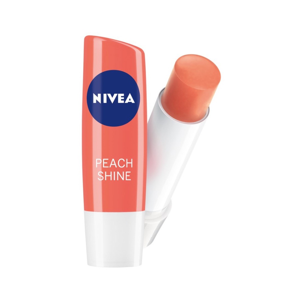 Son Dưỡng Nivea Peach Shine Lip Balm Sắc Cam Hương Đào 4,8Gr