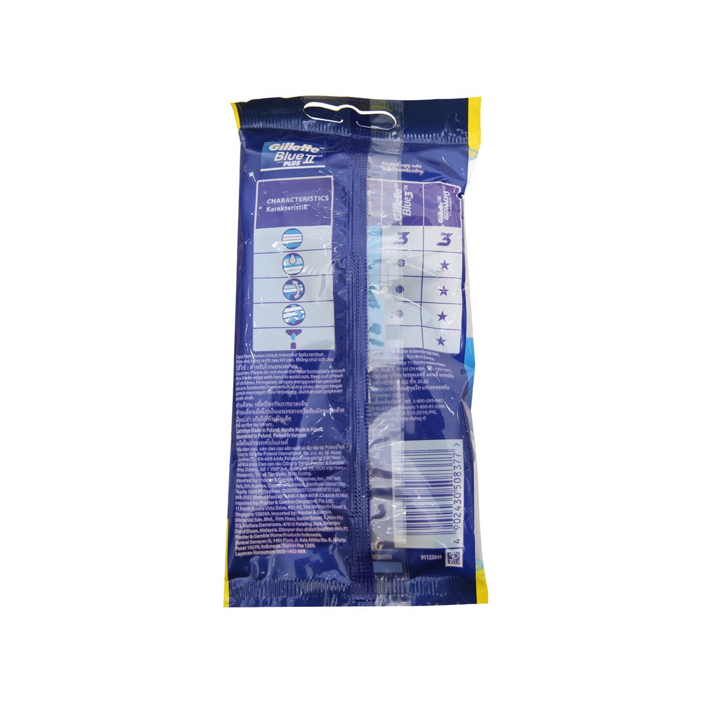 Dao Cạo Râu Cán Xanh Blue II Plus Gillette Gói 5+1 Cái