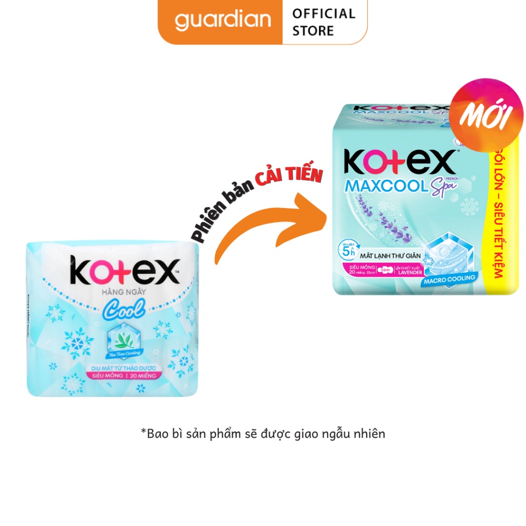 Băng Vệ Sinh Kotex Max Cool Siêu Mỏng Cánh 20 Miếng