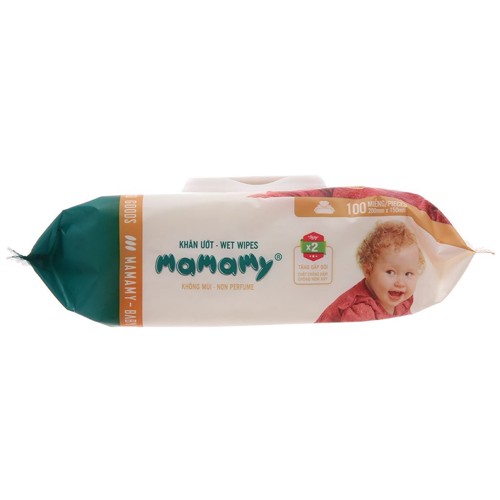 Khăn Ướt Không Mùi Có Nắp Mamamy 100 Tờ