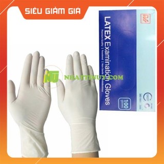 Găng tay cao su tự nhiên Latex Examination Gloves ít bột - Giá rẻ, chất lượng, được đổi trả