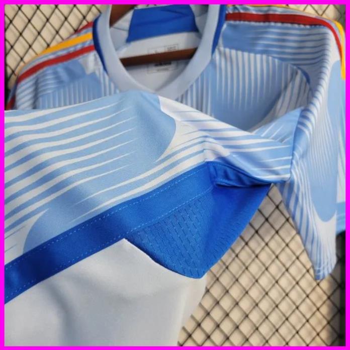 Xả Hàng Áo bóng đá / Áo Đá Banh ĐT TÂY BAN NHA XANH -  - Vải Polyester Gai Thái  - Chuẩn Mẫu Thi Đấu