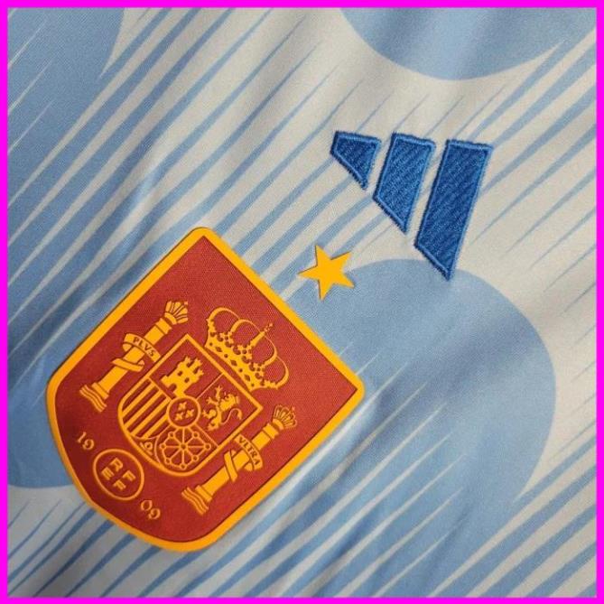 Xả Hàng Áo bóng đá / Áo Đá Banh ĐT TÂY BAN NHA XANH -  - Vải Polyester Gai Thái  - Chuẩn Mẫu Thi Đấu