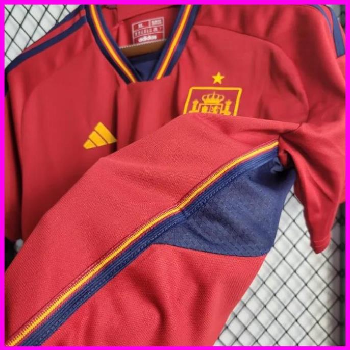 Xả Hàng Áo bóng đá / Áo Đá Banh ĐT TÂY BAN NHA ĐỎ -  - Vải Polyester Gai Thái  - Chuẩn Mẫu Thi Đấu