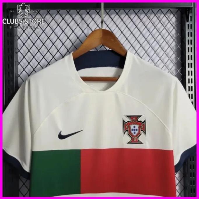 Xả Hàng Áo bóng đá / Áo Đá Banh ĐT BỒ ĐÀO NHA TRẮNG -- Vải Polyester Gai Thái  - Chuẩn Mẫu Thi Đấu