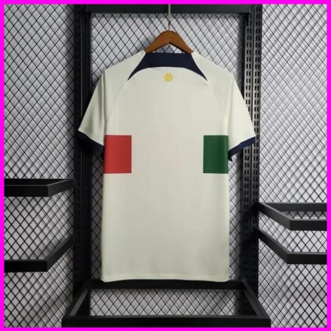 Xả Hàng Áo bóng đá / Áo Đá Banh ĐT BỒ ĐÀO NHA TRẮNG -- Vải Polyester Gai Thái  - Chuẩn Mẫu Thi Đấu