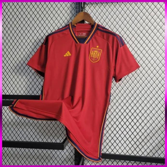 Xả Hàng Áo bóng đá / Áo Đá Banh ĐT TÂY BAN NHA ĐỎ -  - Vải Polyester Gai Thái  - Chuẩn Mẫu Thi Đấu