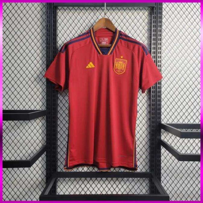 Xả Hàng Áo bóng đá / Áo Đá Banh ĐT TÂY BAN NHA ĐỎ -  - Vải Polyester Gai Thái  - Chuẩn Mẫu Thi Đấu