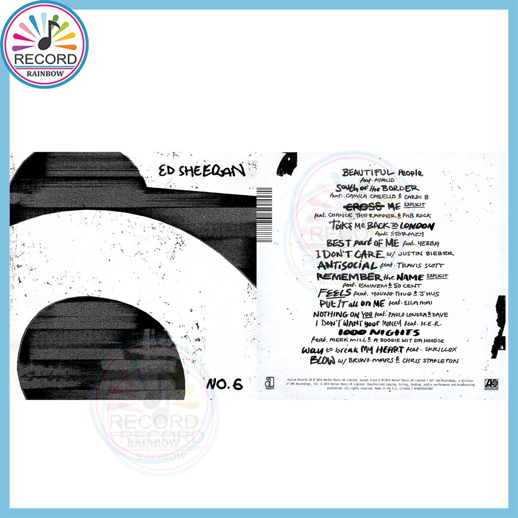 Ed Sheeran Collection: +/ -/ x/ ÷/=/ No. 6 Collaborations Project Album