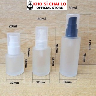 Chai Lọ Thủy Tinh Mờ Vai Ngang Xịt Giọt 20ml/30ml/50ml Đựng Kem Dưỡng Da HUHA