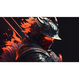 Top Tranh Decal dán tường tranh AI Samurai Nhật Bản và hoa anh đào