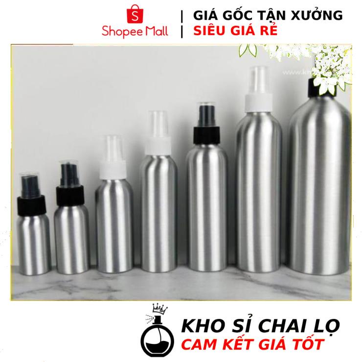 Chai Xịt Phun Sương HUHA Kho Sỉ Thân Nhôm 30ml,50ml,100ml chiết mỹ phẩm, đựng dung dịch .