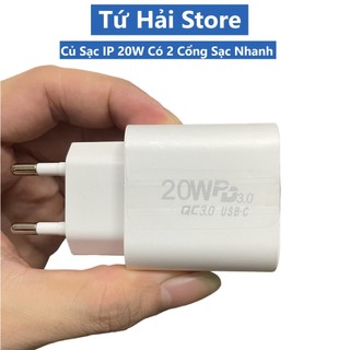 Củ sạc nhanh 2 cổng sạc 20w hỗ trợ pd và qc 3.0 sạc 30p lên 50% - tuhaistore