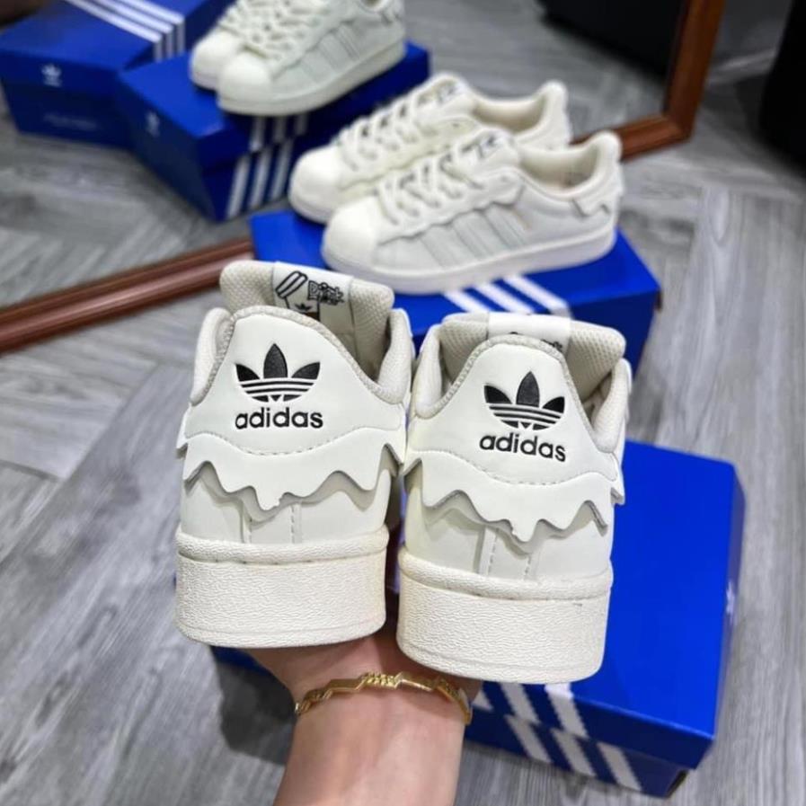 Giày Adidas Superstar Das Sò Màu Kem, Superstar Das Sò Màu Hồng Kem Màu Trắng Bản SC.N19