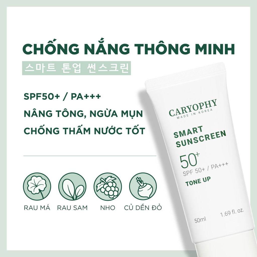 Kem chống nắng nâng tông Caryophy Smart Tone-up Sunscreen 50ml
